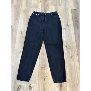 Vintage Levis 522 Black High Waisted Tapered Leg Mom Jeans Made in USA Size 16